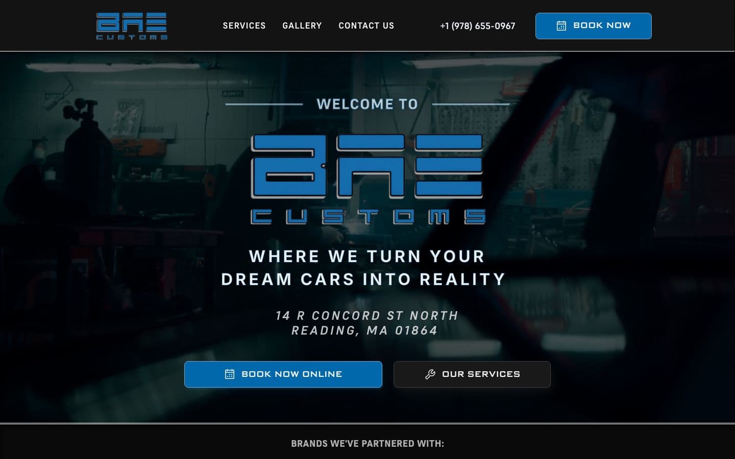 BAE Customs: Home page, on a laptop