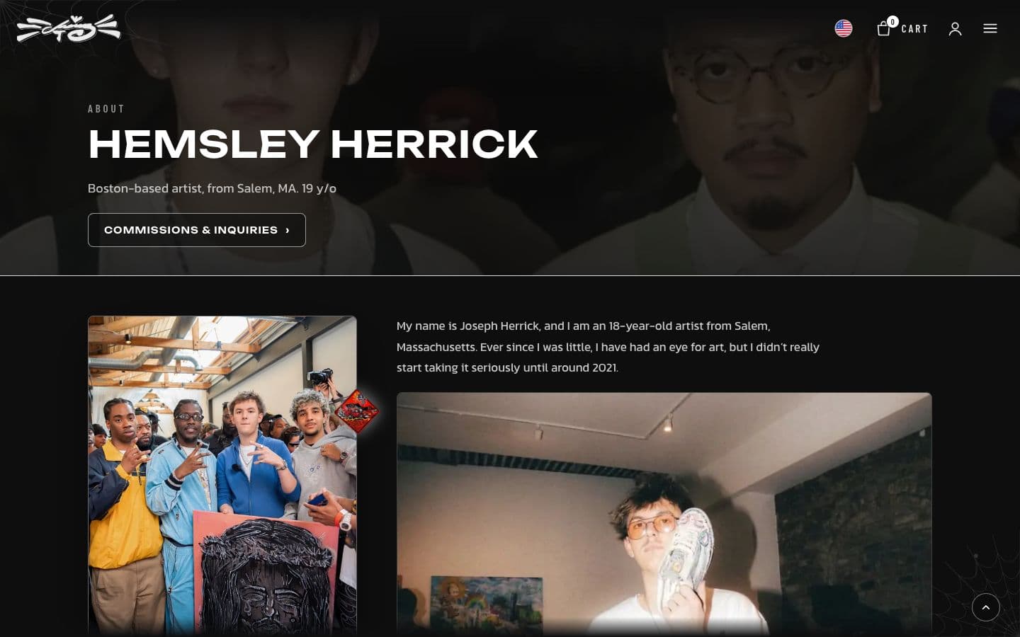 Hemsley Herrick: About, on a laptop