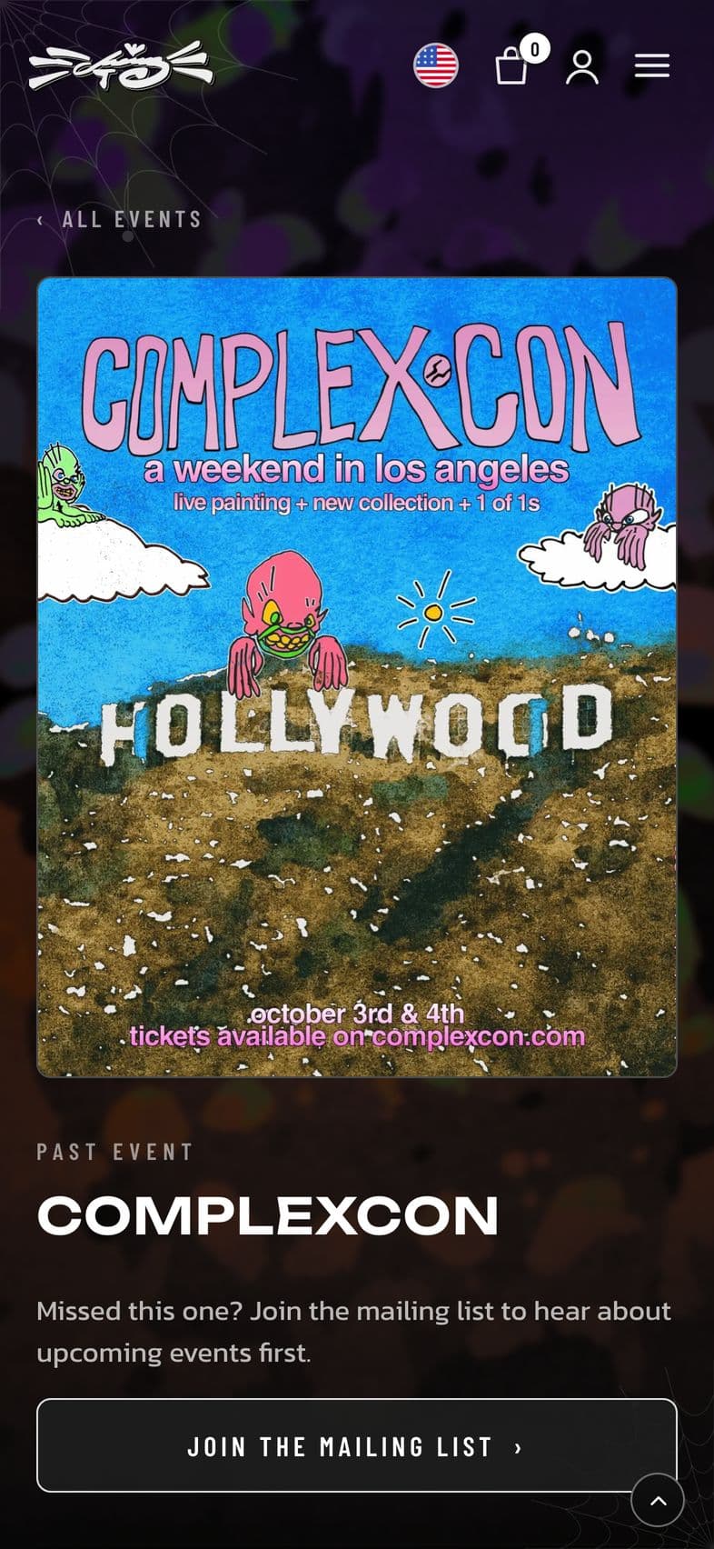Hemsley Herrick: Event page, on a phone