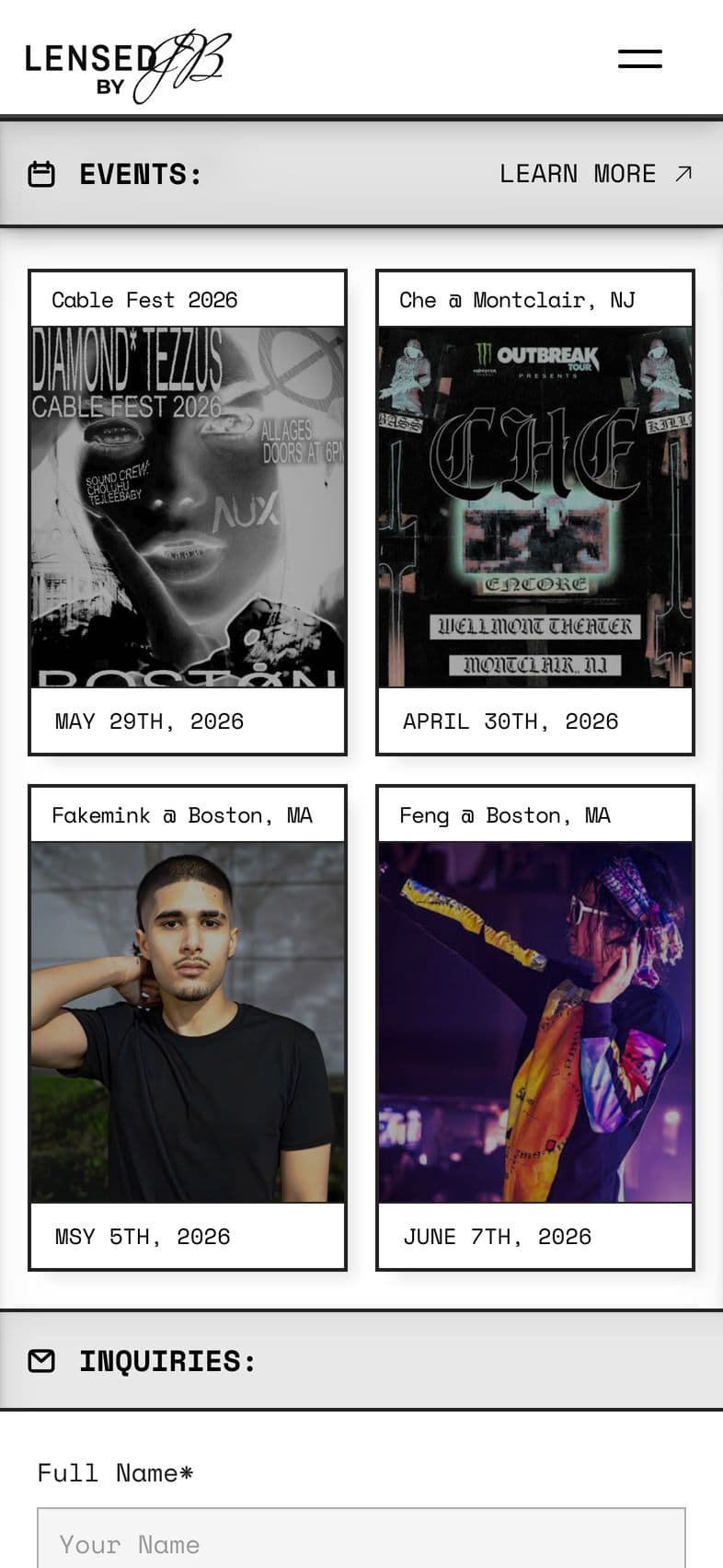 LensedByJB: Events, on a phone