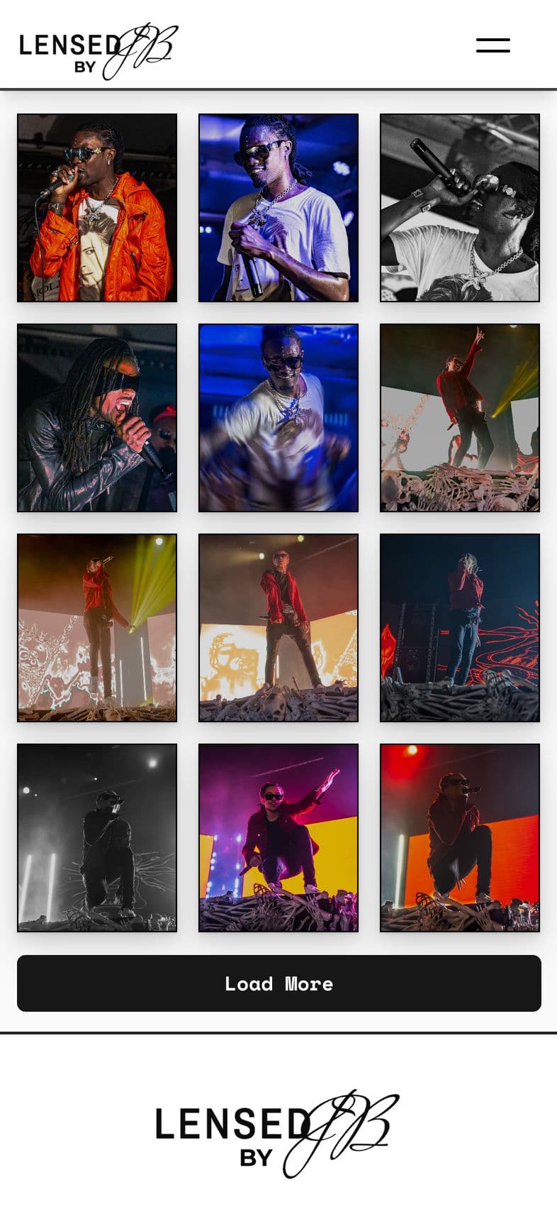 LensedByJB: Portfolio, on a phone
