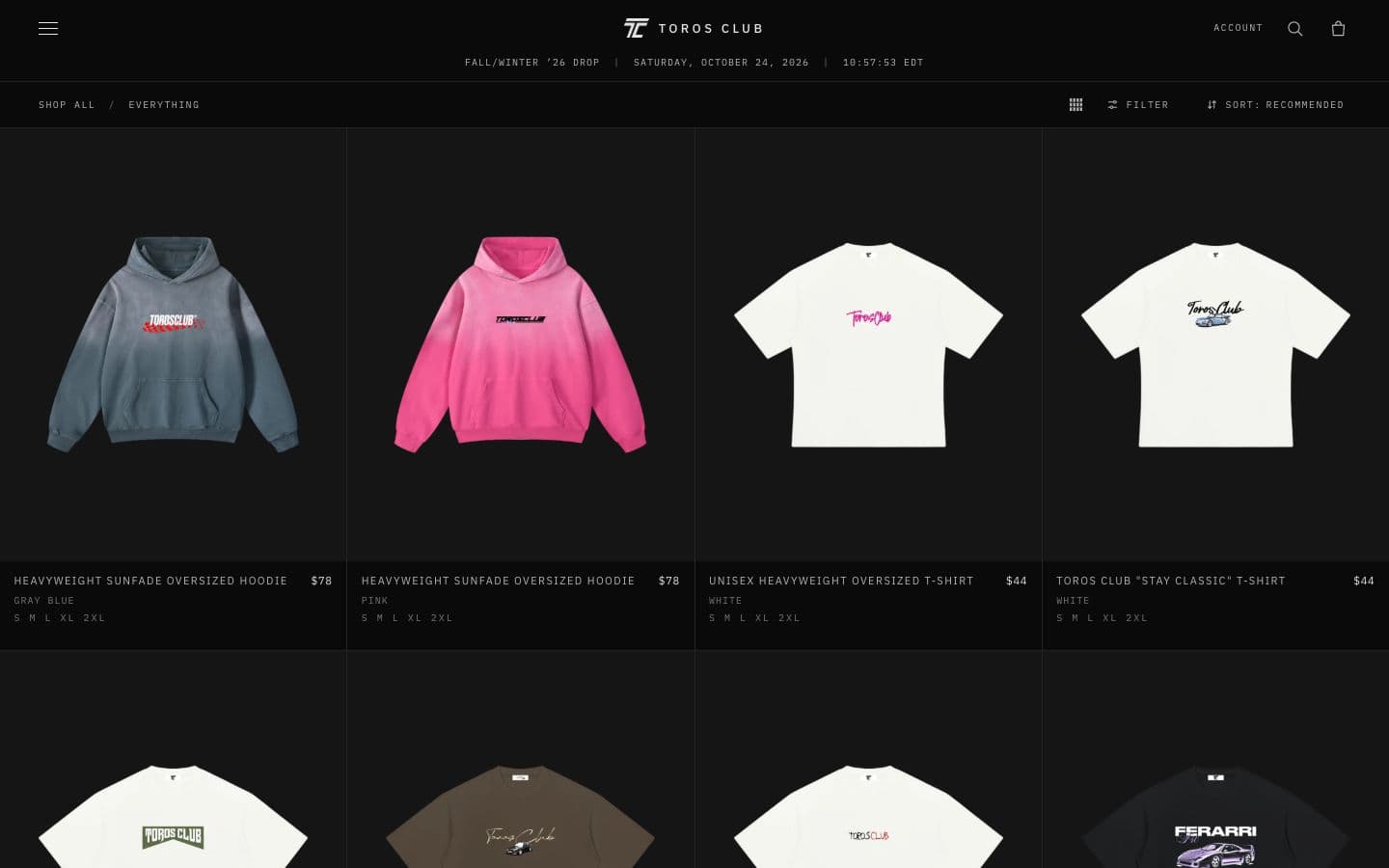 Toros Club: Shop, on a laptop